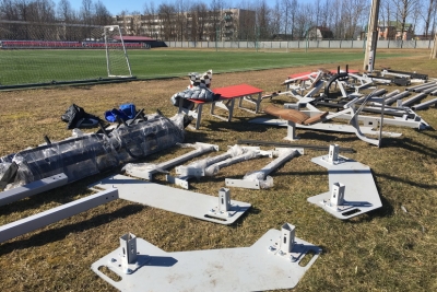 На стадионе «Салют» началась установка оборудования тренировочной спортивной площадки и для сдачи норм ГТО