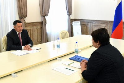 Губернатор Игорь Руденя провёл встречу с главой Лихославльского района Натальей Виноградовой
