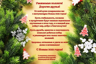 Поздравление с Новым годом от Дома дружбы Ленинградской области
